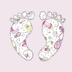 Karnet Swarovski kwadrat CL1908 Narodziny dziewcz - Clear Creations