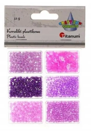 Koraliki plastikowe 6 rozmiarów 32g - Titanum