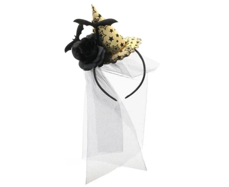 Opaska na głowę z woalką złota - Godan