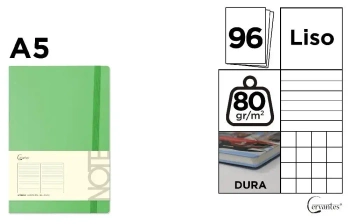 Notatnik A5/96K jasny zielony MIX - Cervantes