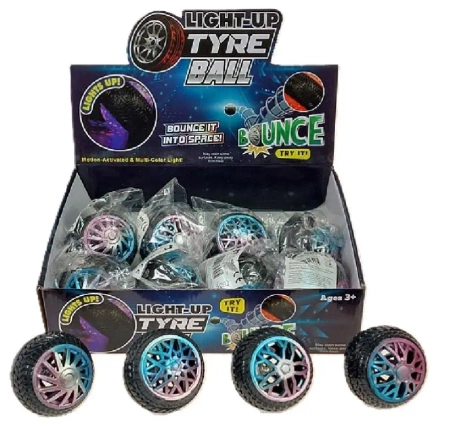 Piłeczka koło ze światłem 6.5cm (12szt) - ADAR