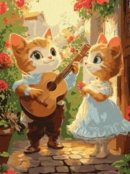 Malowanie po numerach - Kocie romanse 30x40cm - Ideyka