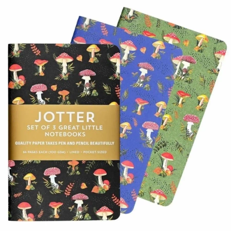 Notatniki Jotter Grzyby 9x14cm (3szt) - Peter Pauper Press
