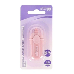 Korektor w taśmie MINI - STRIGO - 5mm x 6m - obudowa: PASTELOWY RÓŻOWY