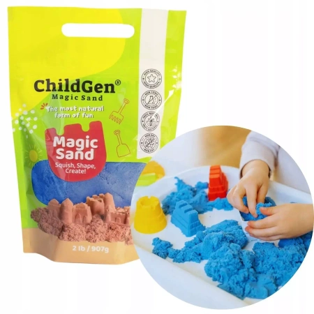 Piasek kinetyczny, 100% naturalny ChildGen - Niebieski 907g