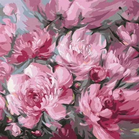 Malowanie po numerach - Bujny bukiet 40x40cm - Ideyka