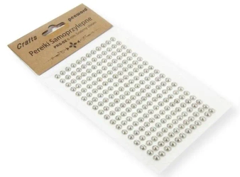 Perełki samoprzylepne srebrny chrom 6mm - Penword
