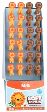 Długopis wymazywalny soft animals nieb (24szt) M&G