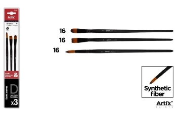 Pędzle syntetyczne 3szt - Artix