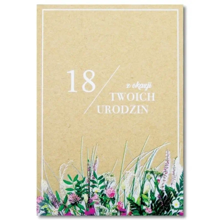 Kartka okolicznościowa Urodziny 18 - Trend