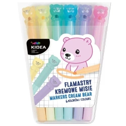 Flamastry kremowe misie 6 kolorów KIDEA - DERFORM