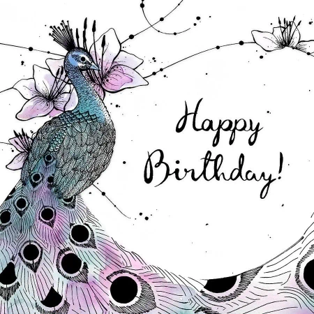 Karnet Swarovski kwadrat CL2502 Urodziny paw - Clear Creations