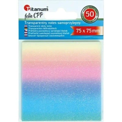Notes samoprzylepny transparentny 75x75mm 50K - Titanum