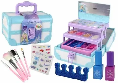 Zestaw piękności w kuferku niebieski - Leantoys