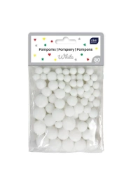 Pompony do dekoracji 80szt White - INTERDRUK