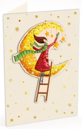 Karnet C6 naklejany + kop. Święta Kob. i księżyc - Cozywood