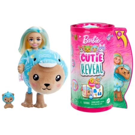 Lalka Barbie Cutie Reveal Chelsea Miś - Delfin - Mattel