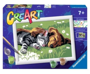 CreArt dla dzieci: Śpiący kotek z pieskiem - Ravensburger