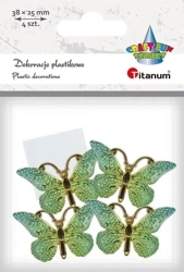 Dekoracje samoprzylepne motyle 38x23mm 4szt - Titanum