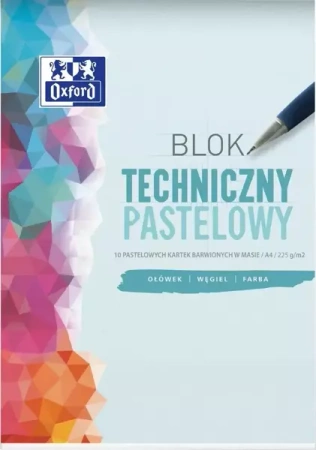 Blok techniczny A4/10K 225G pastelowy (20szt) - Oxford