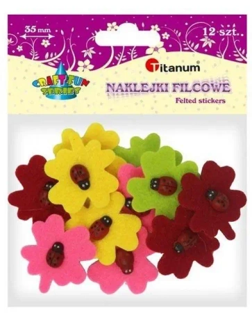 Naklejki filcowe 3D koniczyna mix 12 szt - Titanum