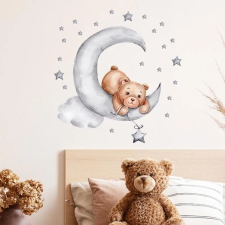 Naklejki na ścianę do pokoju dziecka miś - Sipo