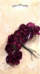 Różyczki papierowe 12szt bordowe - Galeria Hobby