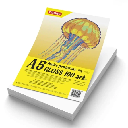 Papier powlekany kredowany A5 150g gloss 100 ark - Tobby