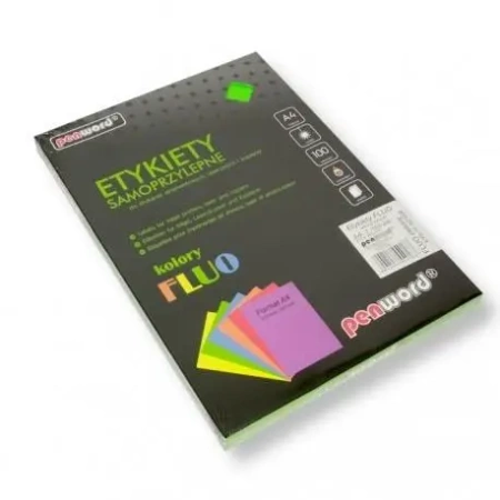 Etykiety samoprzylepne A4 fluo zielone 100ark - Polsirhurt