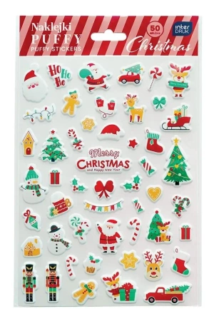 Naklejki puffy Christmas 50szt BN - INTERDRUK