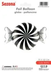 Balon Cukierek czarno-biały 70x50cm - Sezona