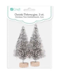 Choinka dekoracyjna srebrna 8cm 2szt - Dalprint dpCraft