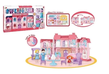 Domek dla lalek z figurkami i meblami światło - ADAR