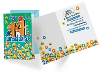 Karnet PR-338 Urodziny 14 chłopiec - Kukartka