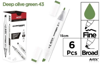 Marker Chromax z 2 końcówk. olive green 43 (6szt) - Artix