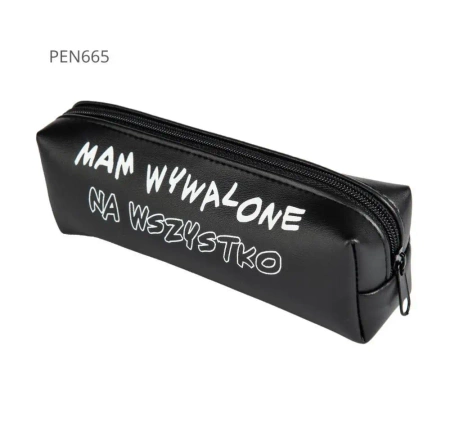 Piórnik jednokomorowy czarny - Mam wywalone na ... - Pajacyk