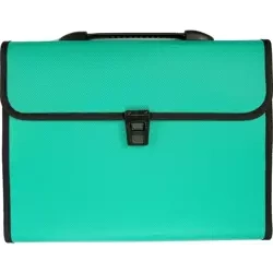 Teczka A4 z rączką 12 przegródek zielona - Titanum