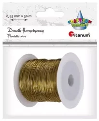 Drucik florystyczny 0,45mmx30m złoty - Titanum