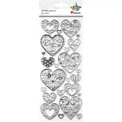 Naklejki papierowe serca z dekorem mix 24szt. - Titanum