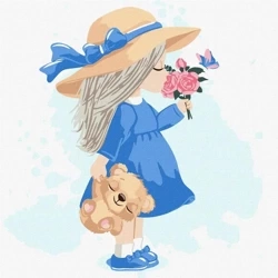 Malowanie po numerach - Mała dziewczynka 30x30cm - Ideyka