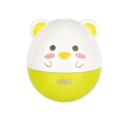 Temperówka 1 otwór z pojemnik Animals zielona - DELI