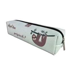 Piórnik szkolny młodzieżowy prostokąt kostka Leniwiec Chwilunia - EV-Corp