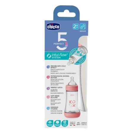 Butelka antykolkowa Perfect5 girl 240ml 2m+ - Chicco