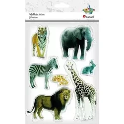 Naklejki żelowe Zoo 7szt. - Titanum