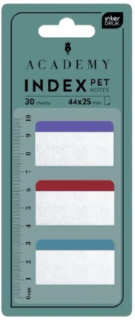 Zakładki indeksujące z linijką Pet 44x25mm 30szt - INTERDRUK