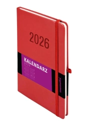Kalendarz 2026 B5 Memofix TDW czerwony - -