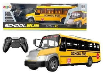 Autobus szkolny R/C światła żółty - Leantoys