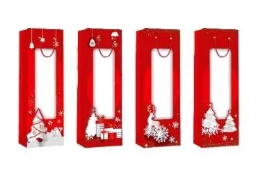 Torebka prezentowa butelka Boże Narodzenie platera