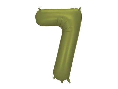 Balon foliowy cyfra 7 86cm oliwkowy - PartyDeco