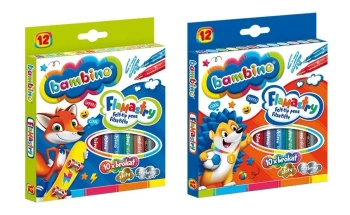 Flamastry brokatowe 12 kolorów BAMBINO - ST-MAJEWSKI